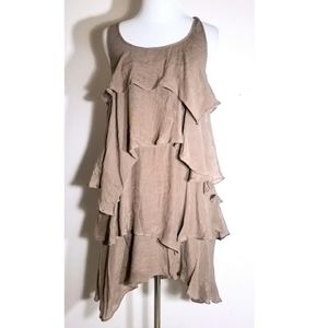 M. Fredric Taupe Layered Dress